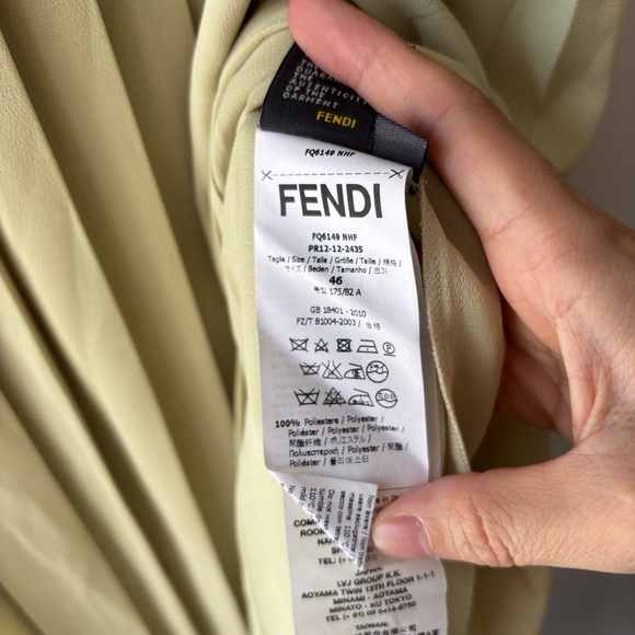 Fendi Pleated Skirt in Light Green Sz 46/US10‎ new - Picture 8 of 9